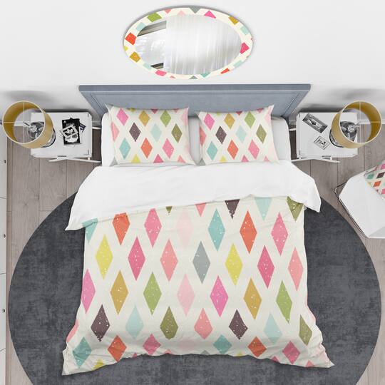 Designart 'Diamond Retro III' Mid-Century Duvet Cover Set